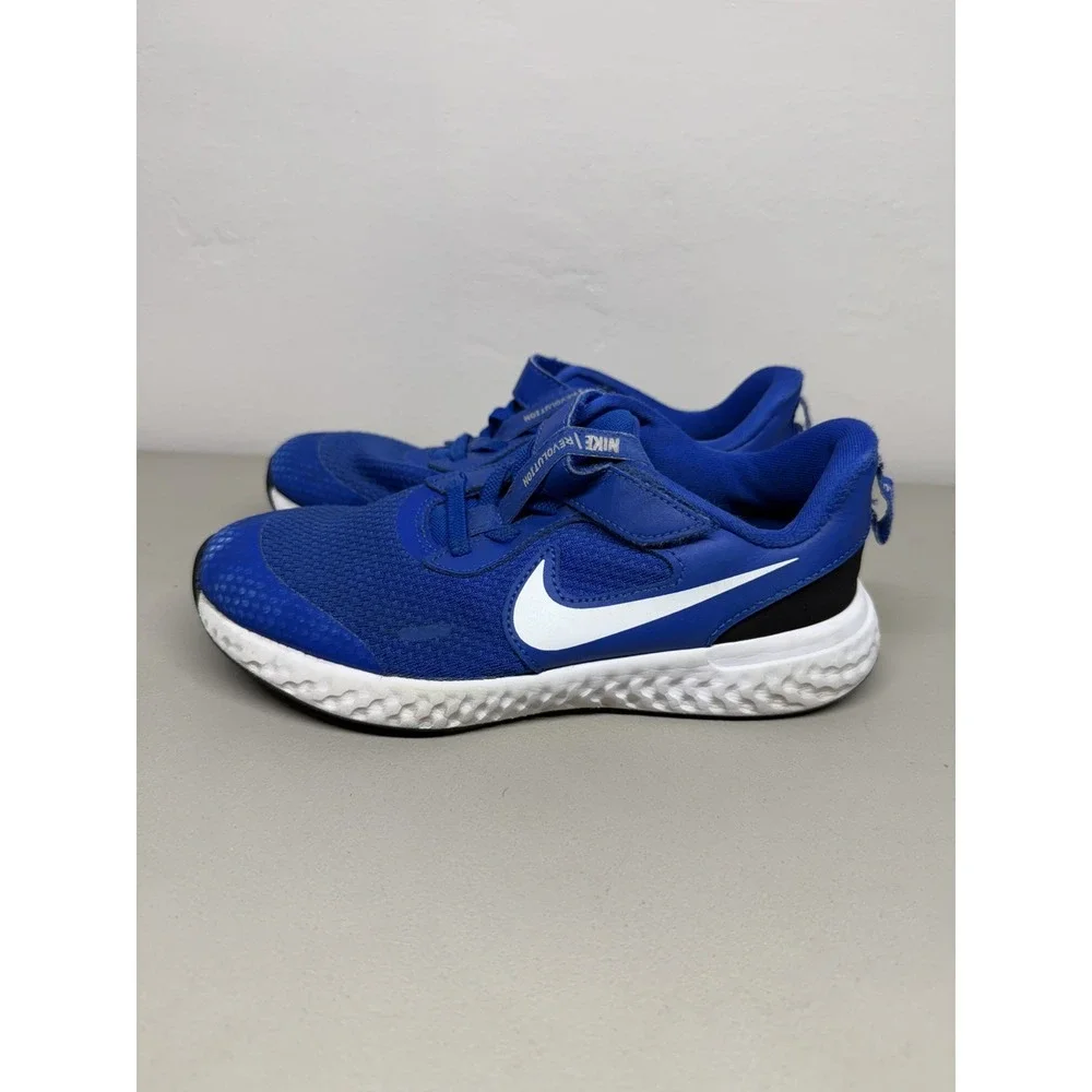 Nike Revolution 5 PS Sneaker Blue White Hook & Loop CU5126-401 Kids Sz 1.5